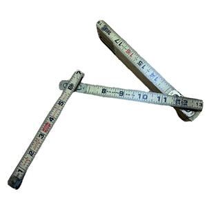 Vintage Lufkin X46 Red End Extension Folding Measure 72'' Wood And Brass...